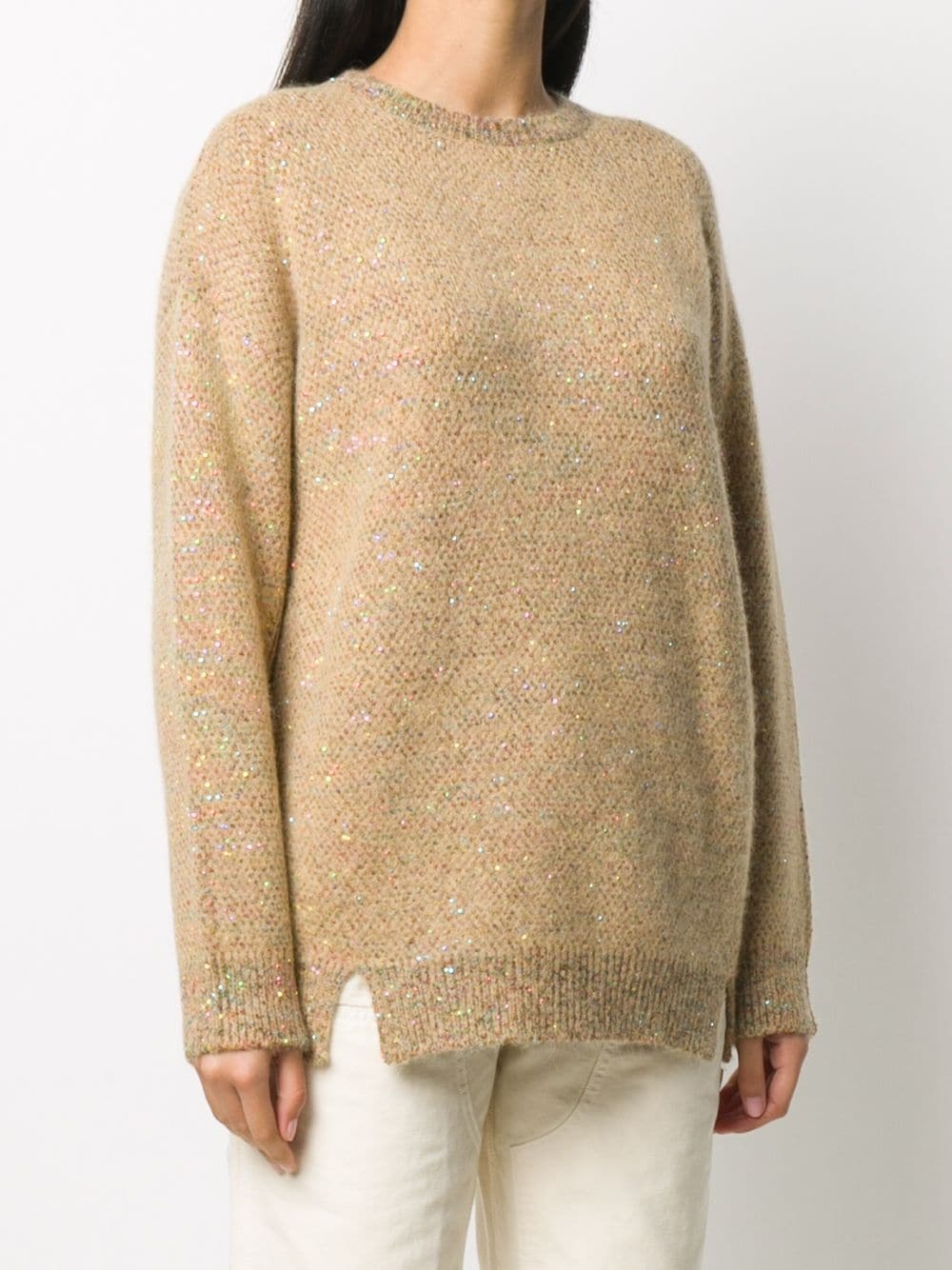 micro sequin-embellished knitted jumper - 3