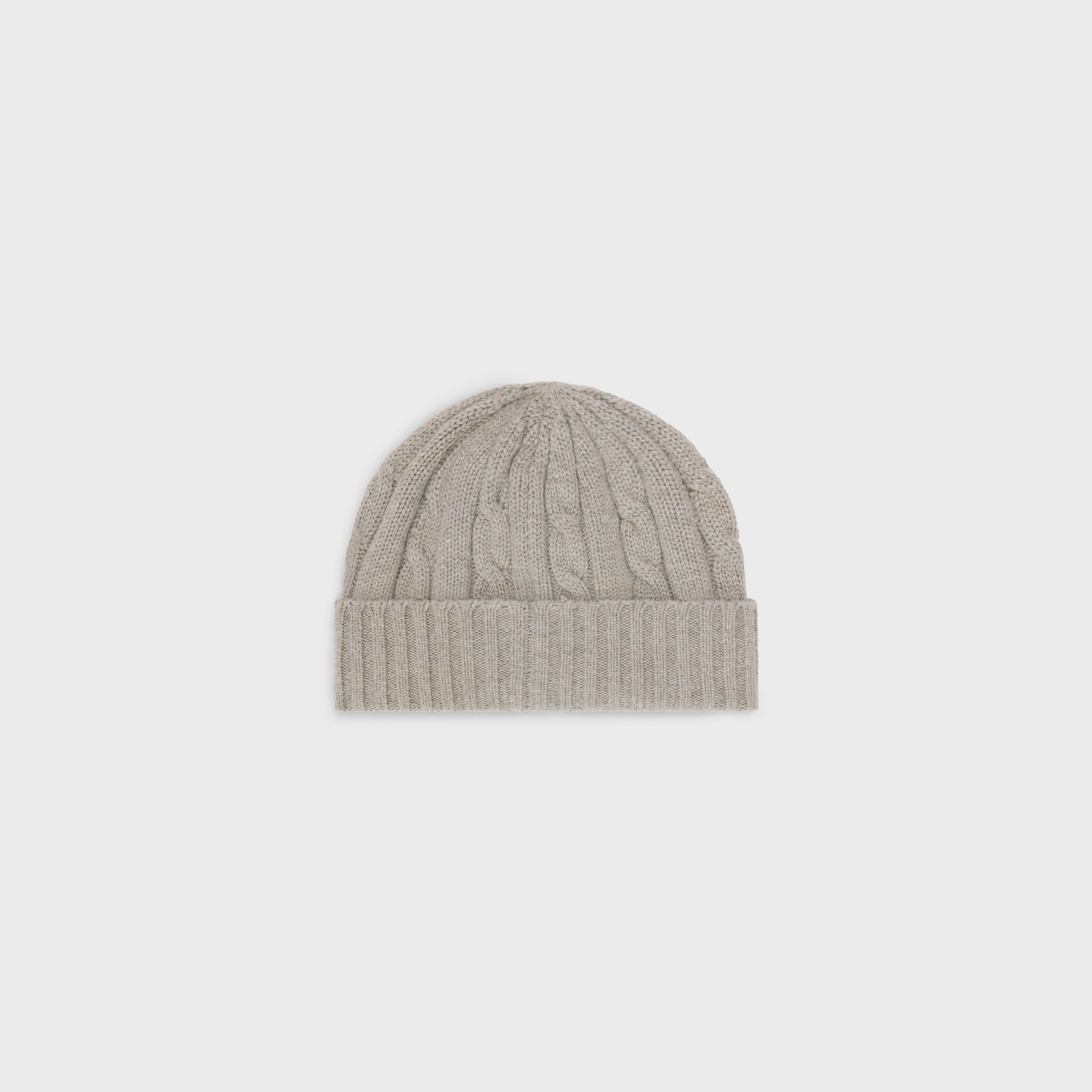triomphe cable-knit beanie in cashmere - 2
