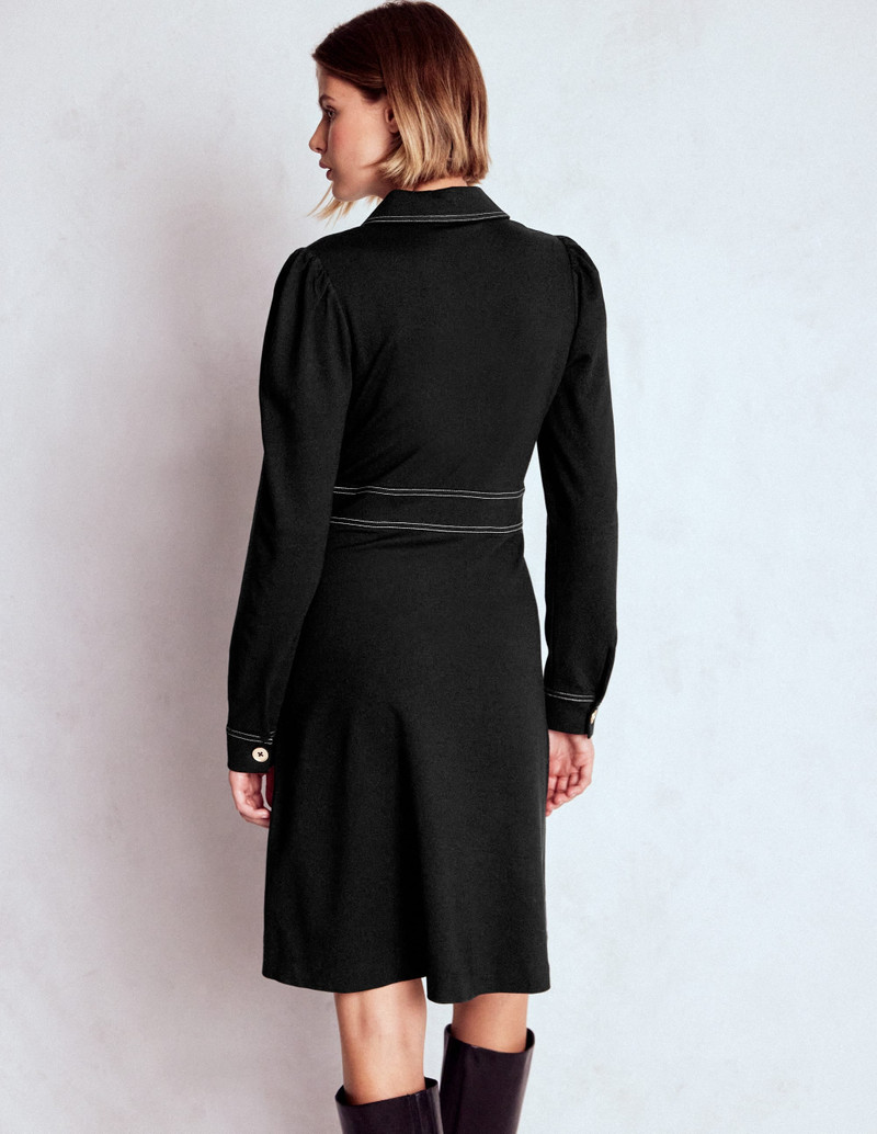 Nicolette Long Sleeve Dress-Black 5