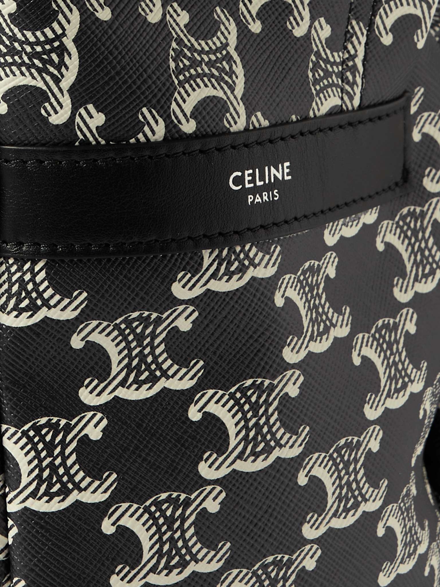 Triomphe Leather-Trimmed Logo-Print Coated-Canvas Backpack - 5