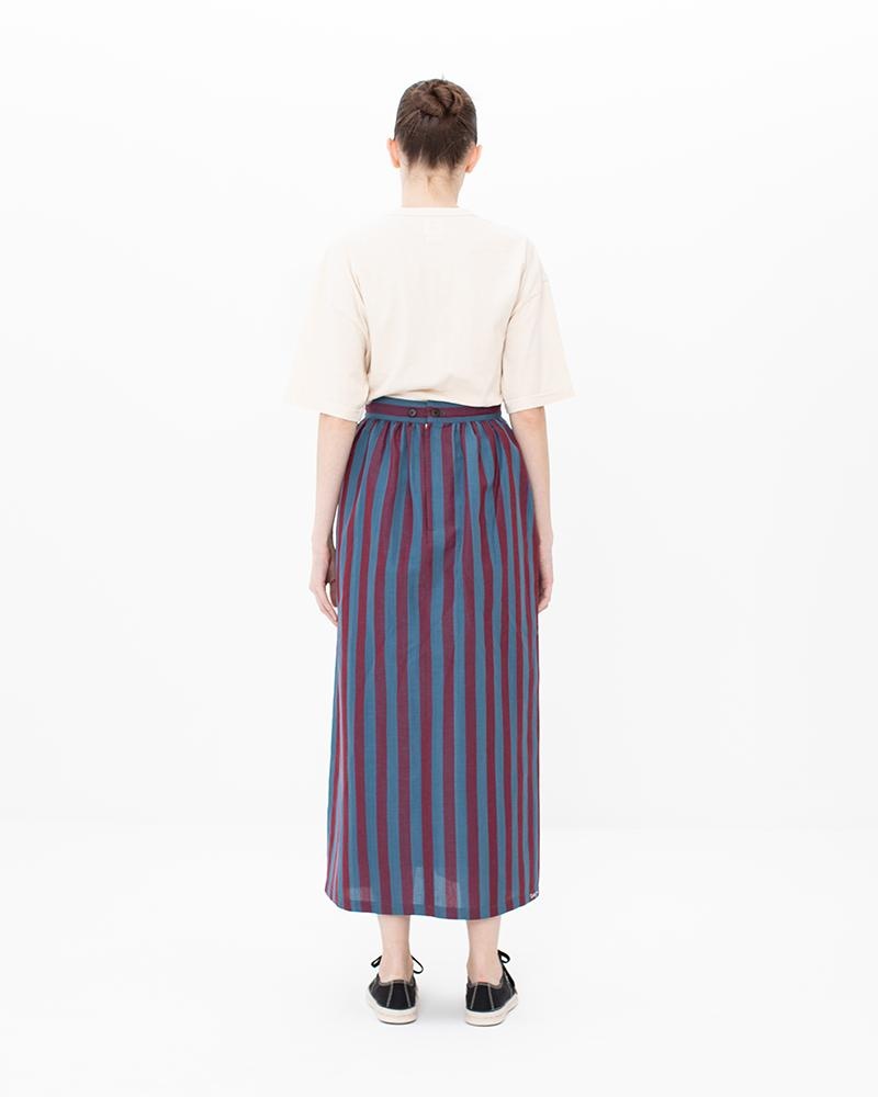 MAXI SKIRT STRIPE (N.D.) W BLUE - 4