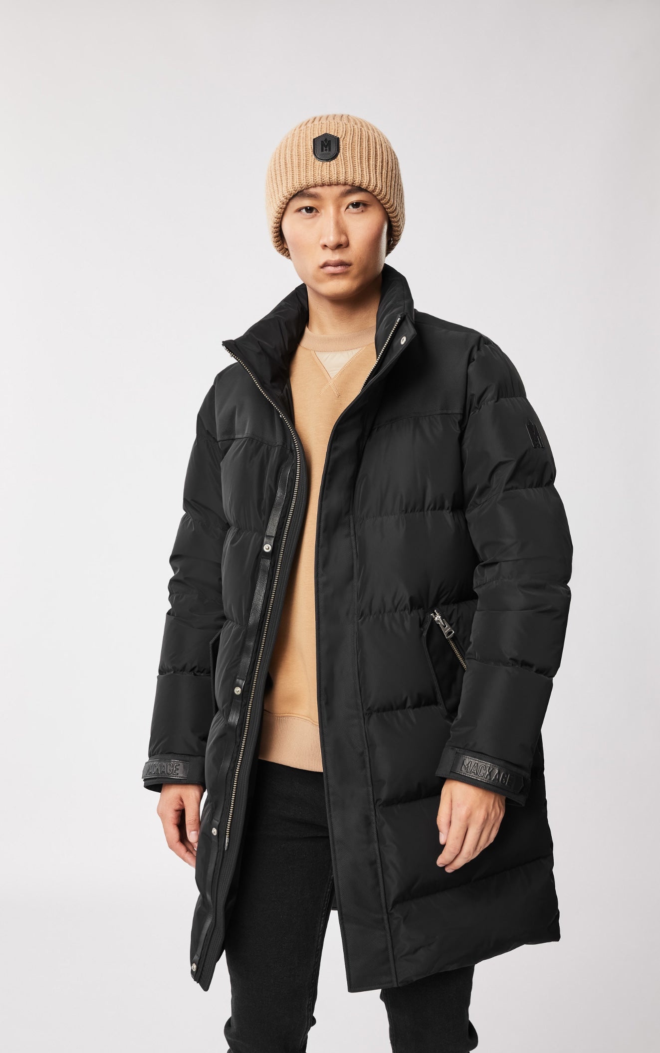 REYNOLD down coat with removable shearling bib and hood - 6