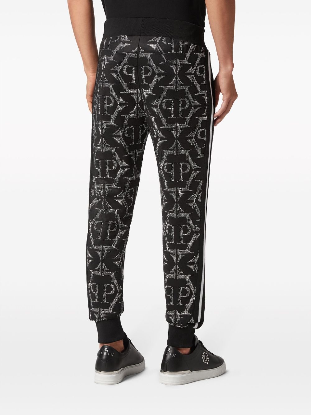 logo-print cotton track pants - 4