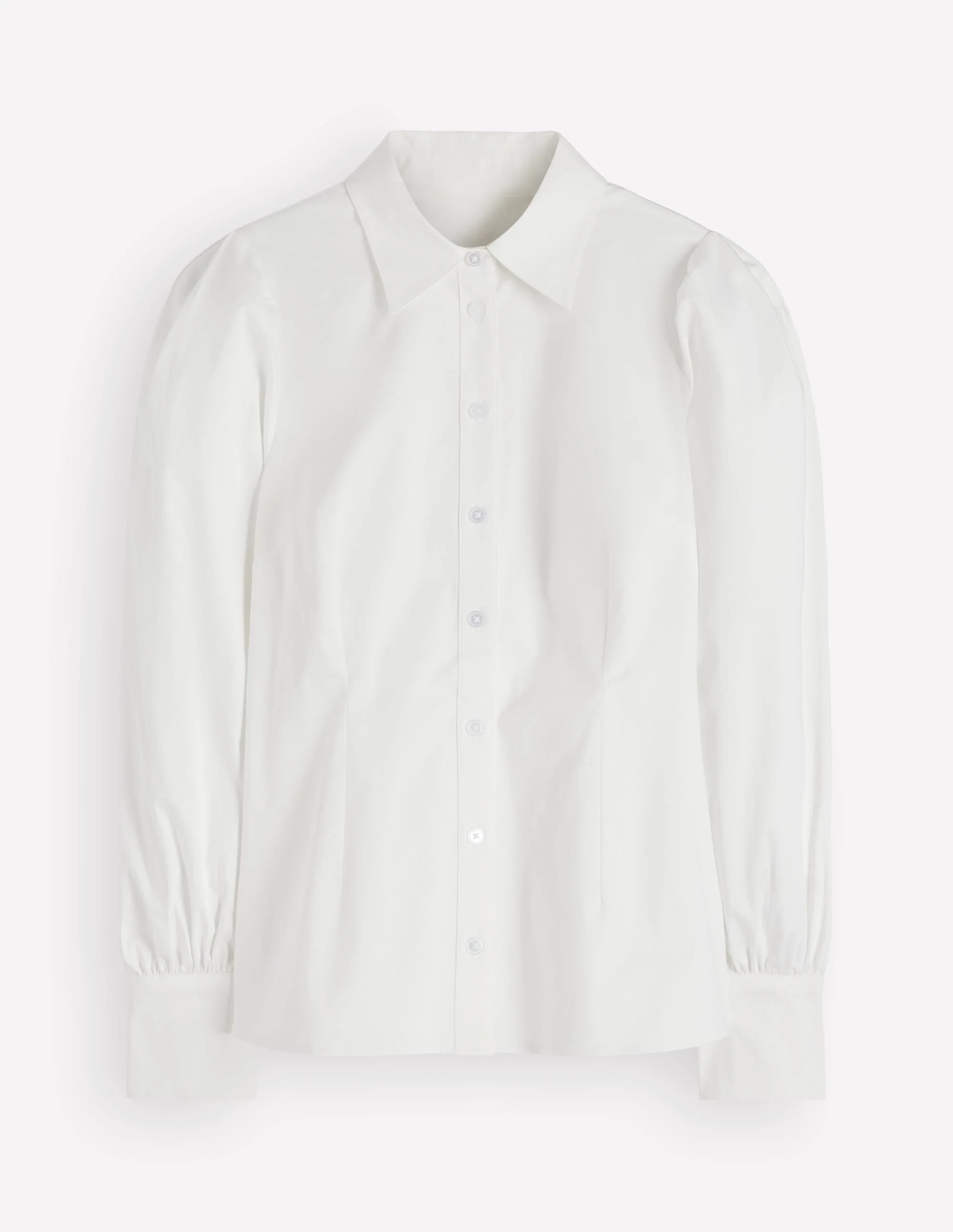 Volume Sleeve Shirt-White - 1