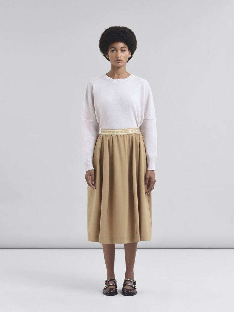 Marni BEIGE WOOL BLEND MIDI SKIRT WITH MARNI SYMBOL outlook