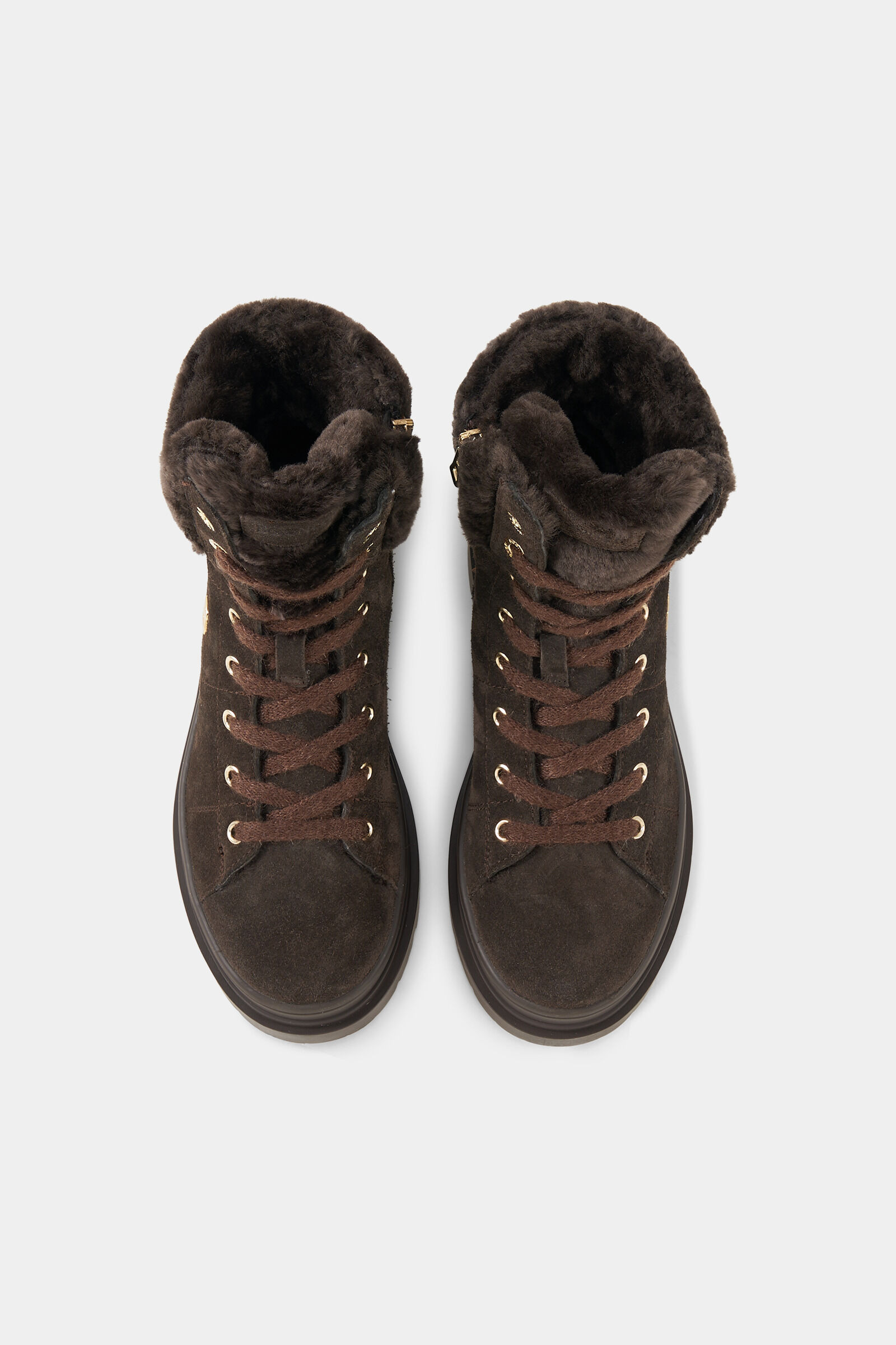 St. Moritz lace-up boots with spikes in Chocolate - 6