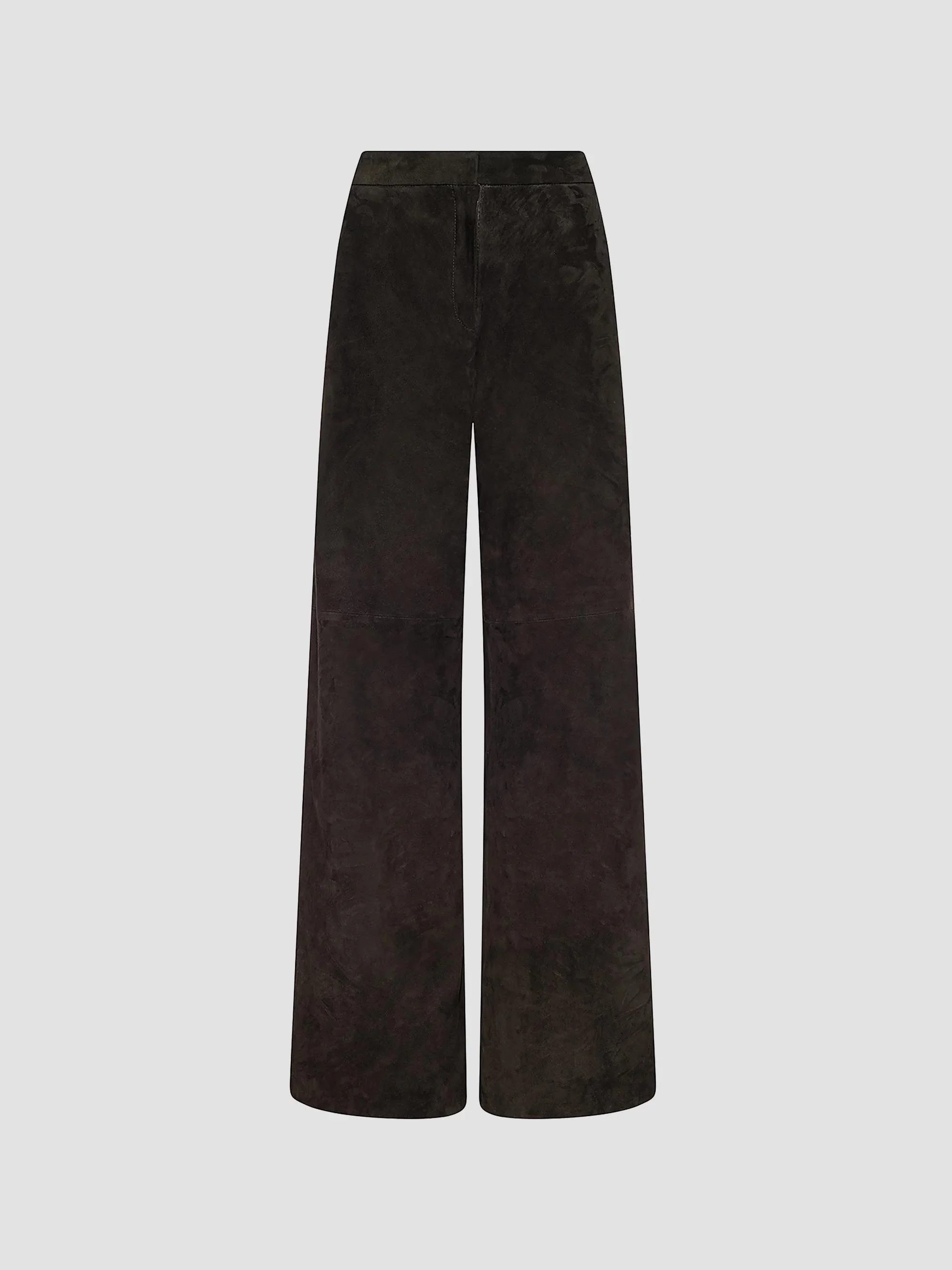 Women's Livvy Suede Straight-Leg Trousers - Coffee Bean - 1