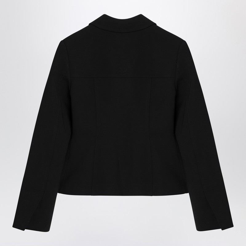 Ganni Black Jacket In Crêpe Women - 2
