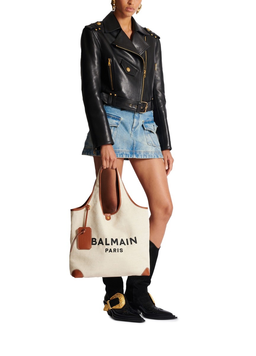 B-Army Canvas and Leather Grocery Bag - 8