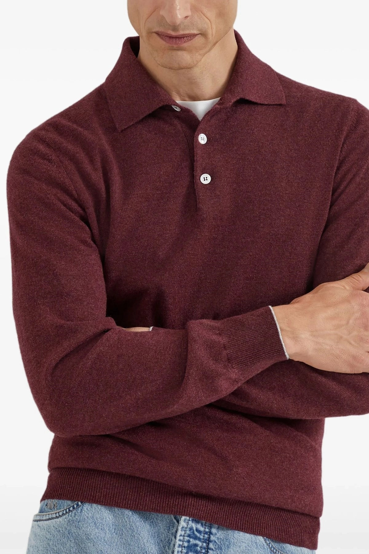 Brunello Cucinelli Men Cashmere Polo Shirt - 2