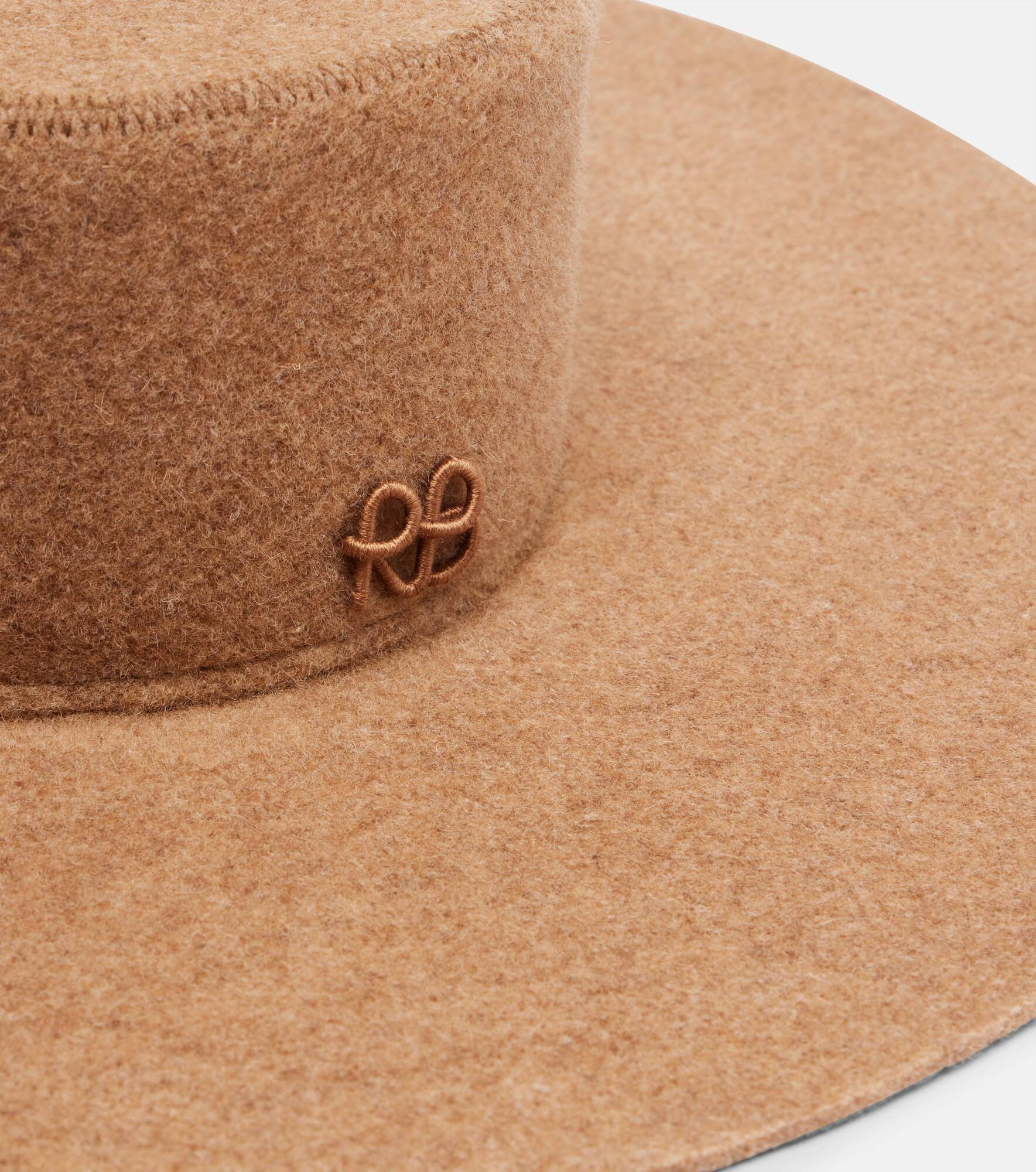 Monogram wool-blend felt canotier hat - 3