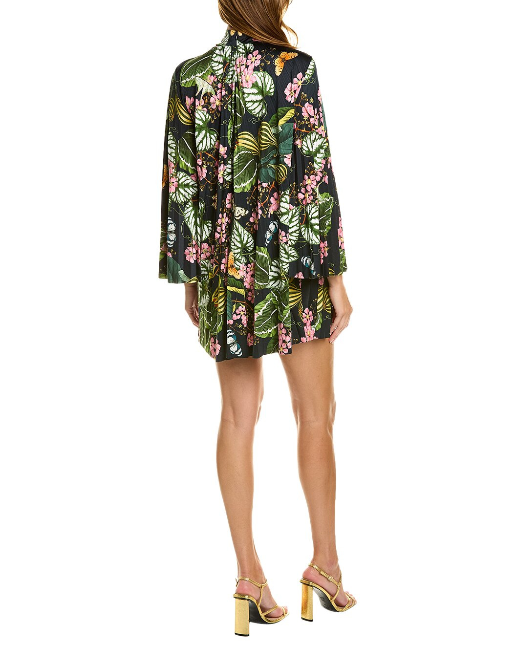 Oscar de la Renta Mixed Botanical Jersey Silk-Trim Shift Dress - 2