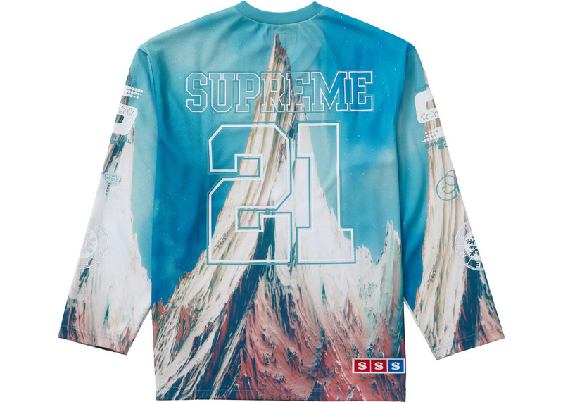 Supreme Supreme Mountain Hockey Jersey Blue outlook
