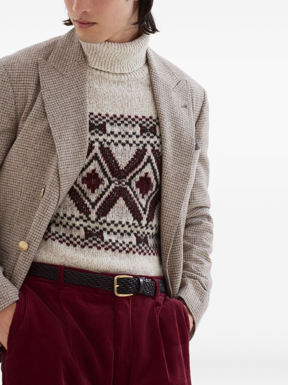 Wool And Silk Double-Breasted Jacket - 5