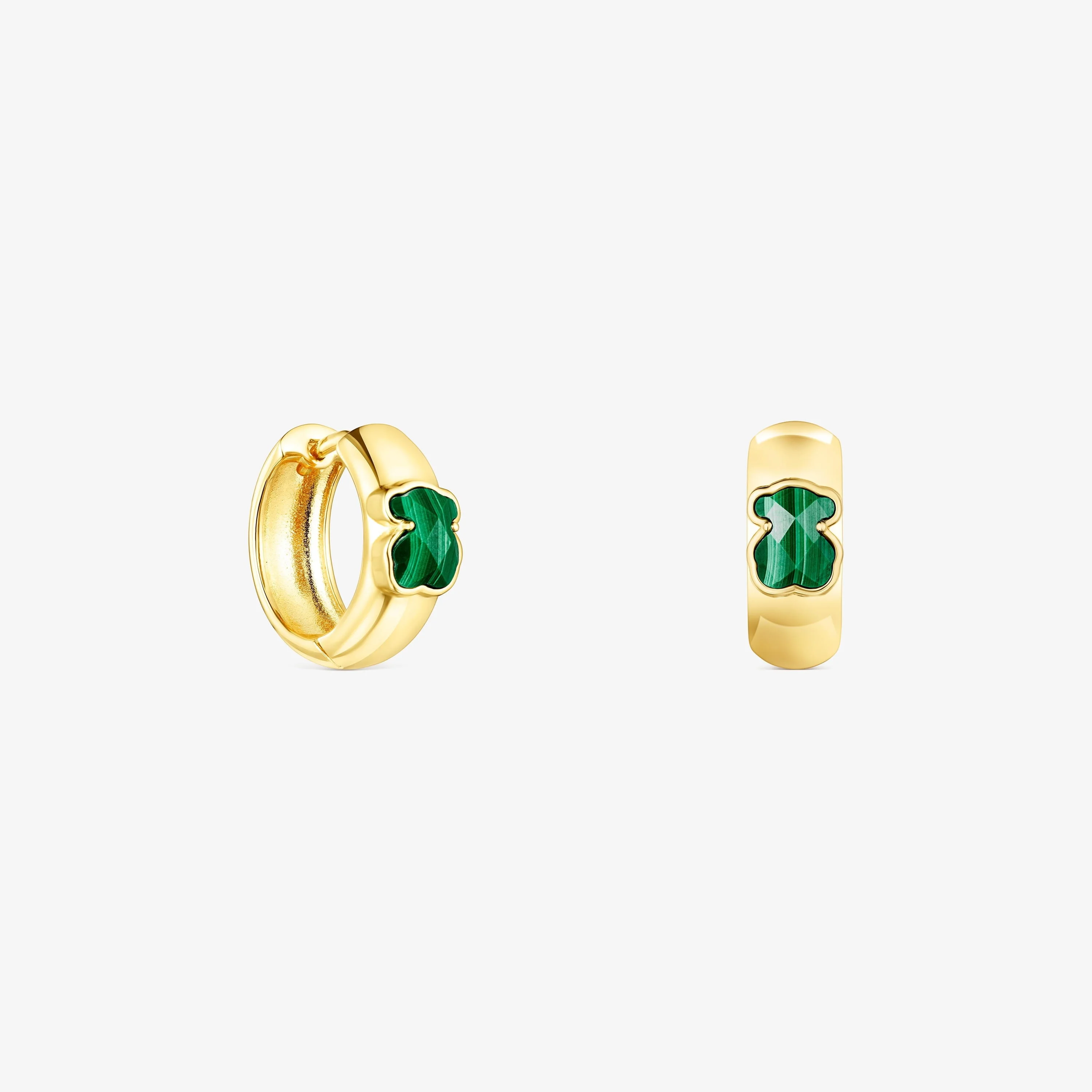 Small 18K gold vermeil and Malachite Icon Color Earrings - 1