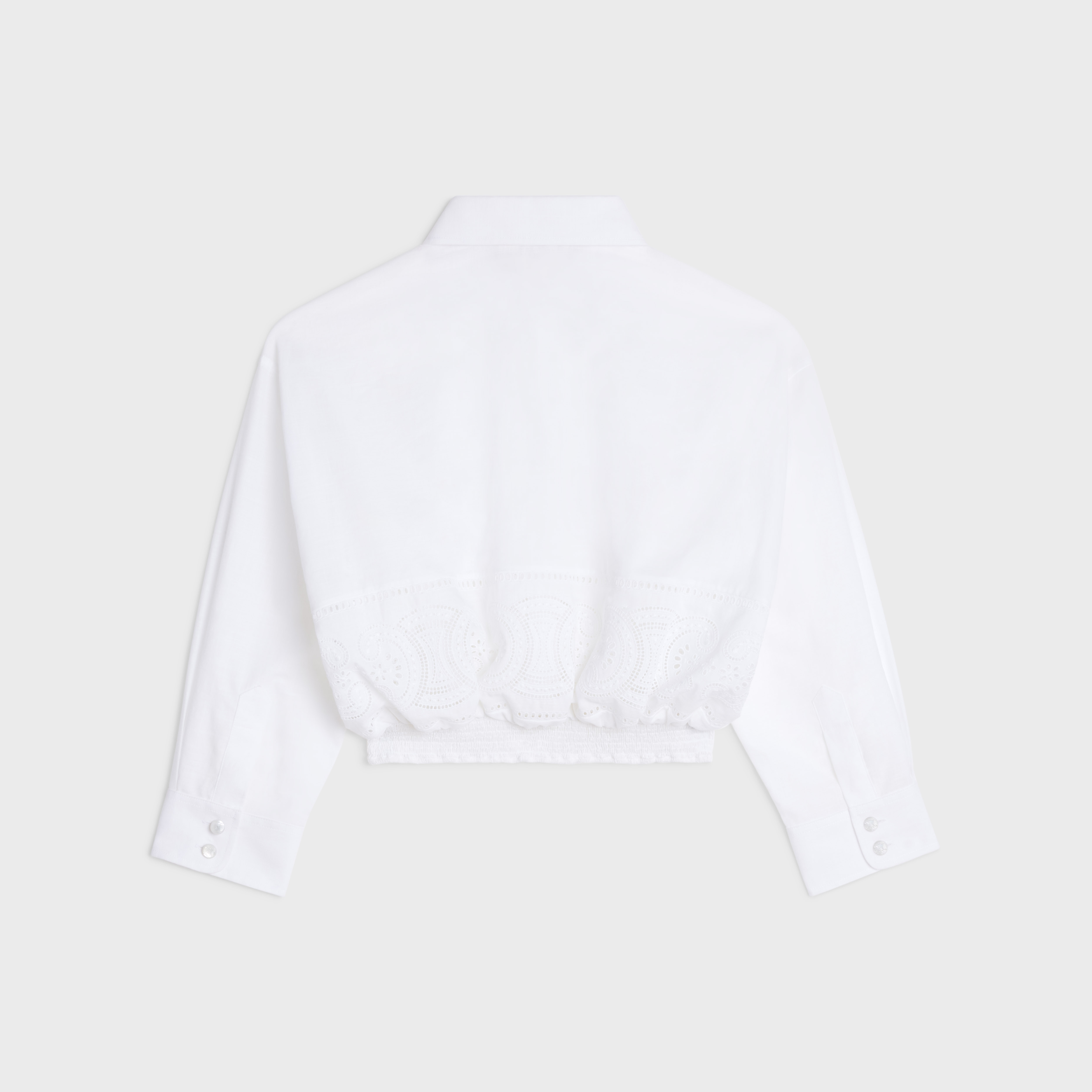 cropped smock shirt in cotton batiste - 2