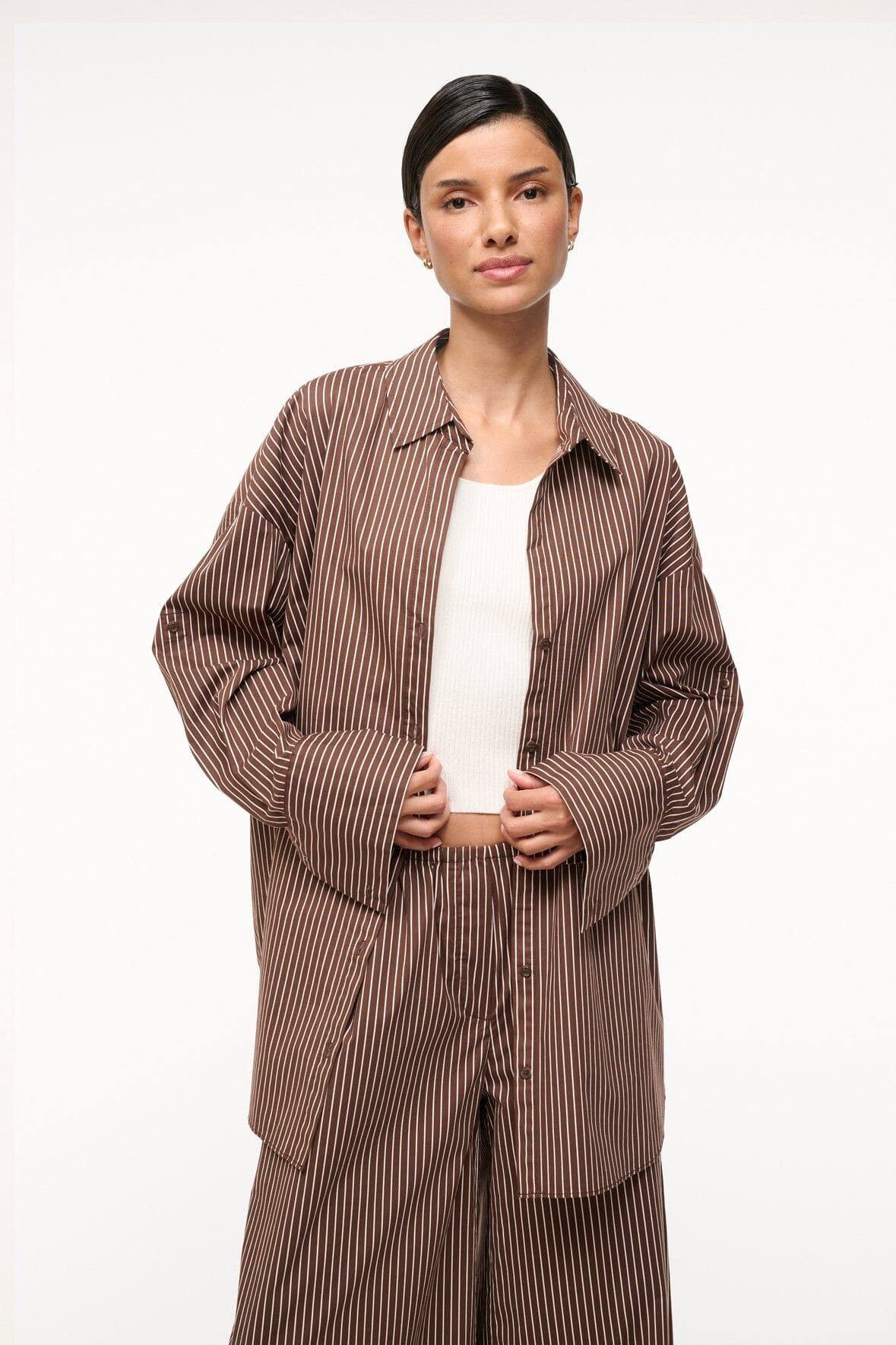 STAUD SANDBAR TOP DARK OAK MICRO STRIPE - 3