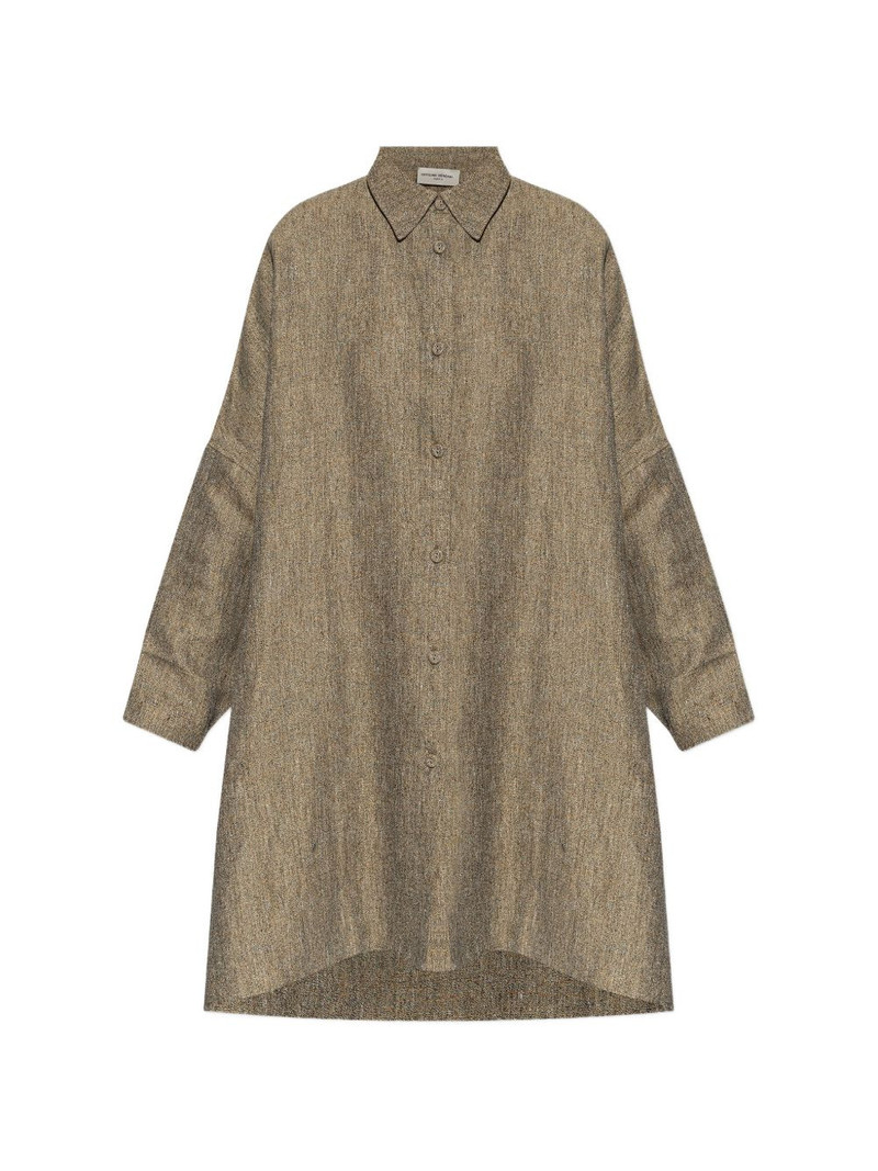 button-fastening linen shirt 1