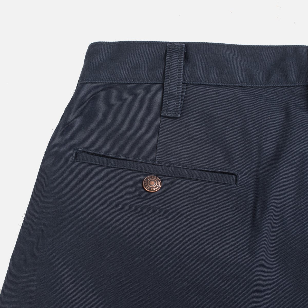 IH-721-NAV 9oz Mercerised Selvedge Cotton Slim Tapered Chinos - Navy - 7