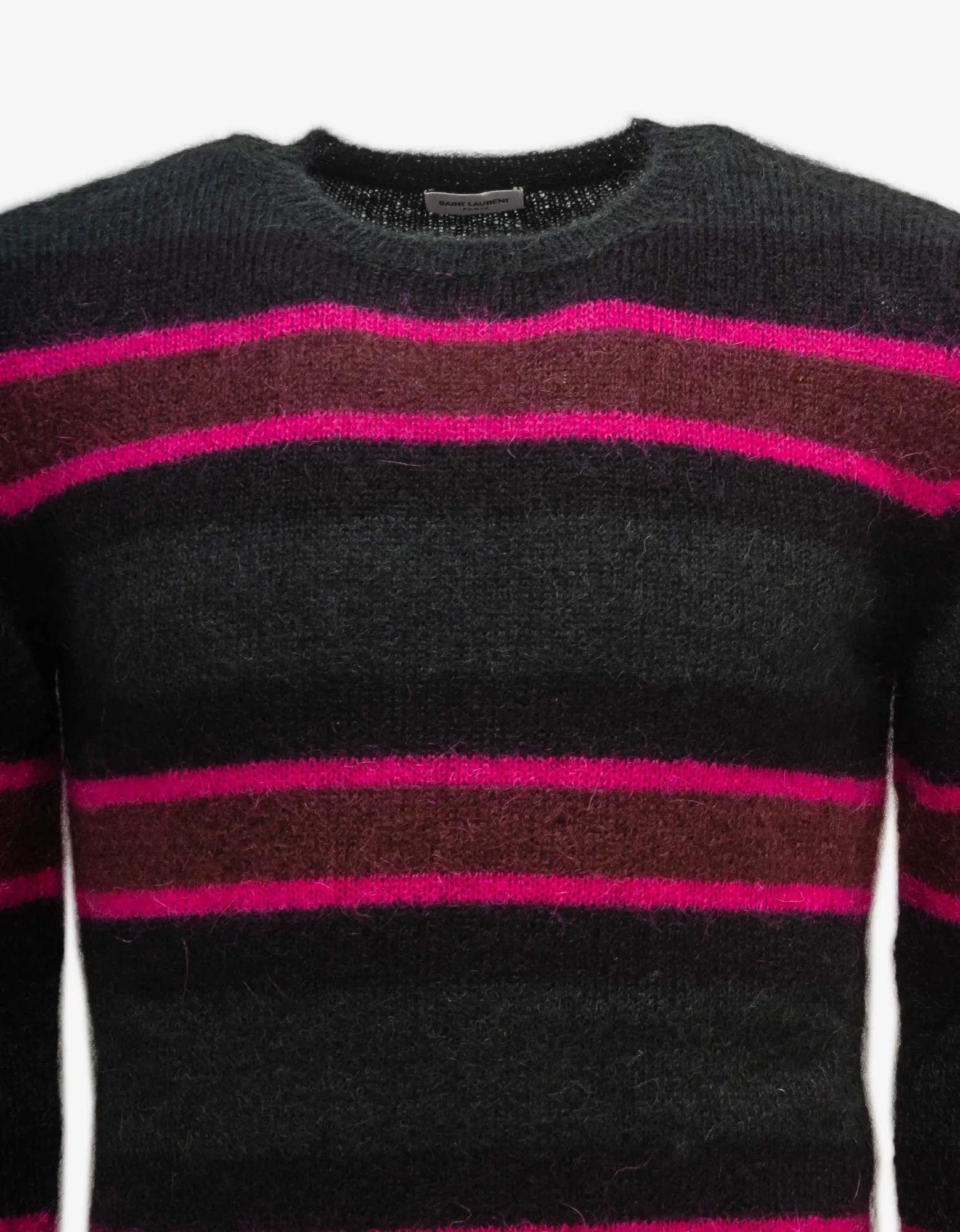 Saint Laurent Grey Stripe Mohair Sweater - 4