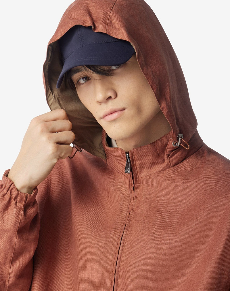 Reversible Linen Jacket in Rust Brown 4