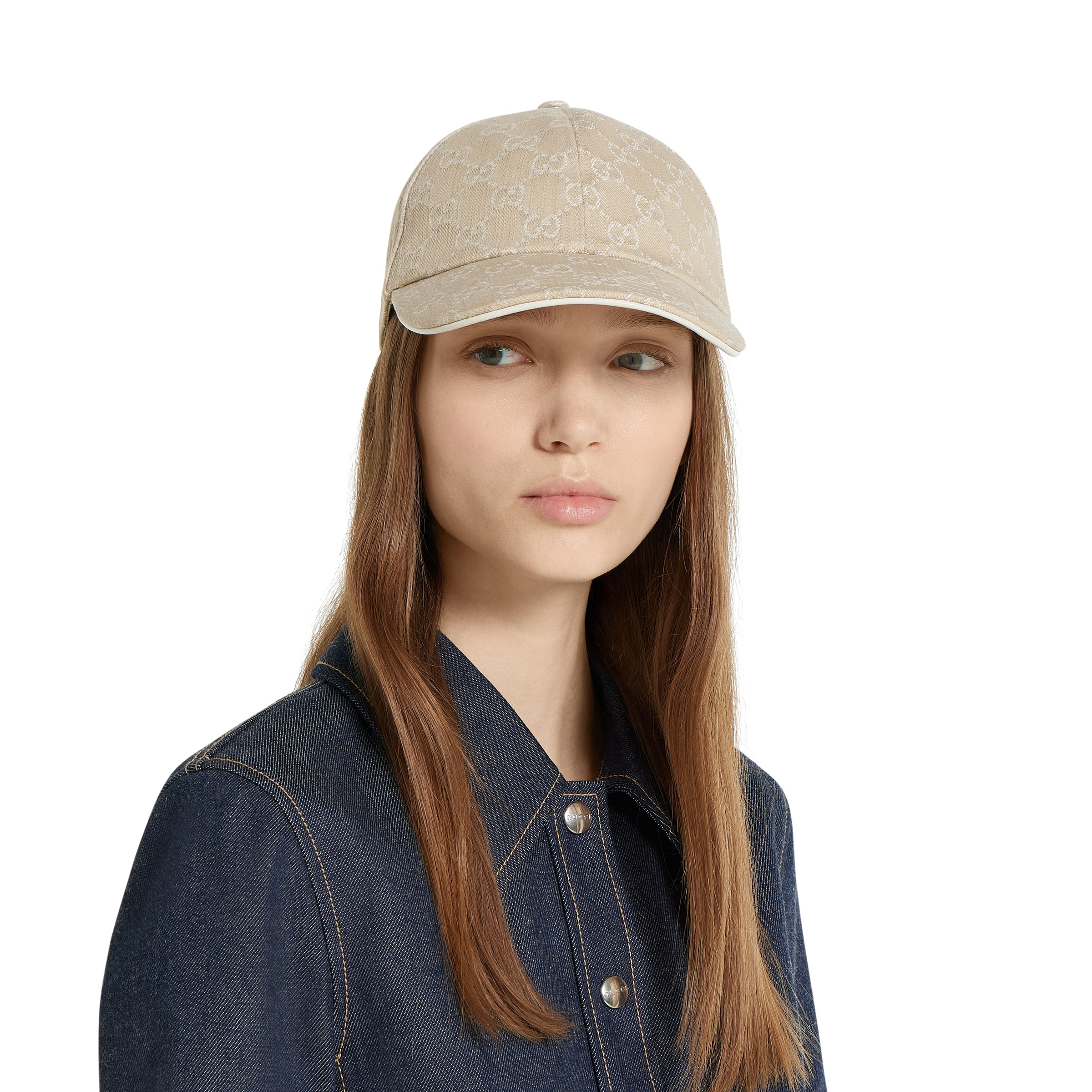 GG denim baseball hat with Horsebit - 3