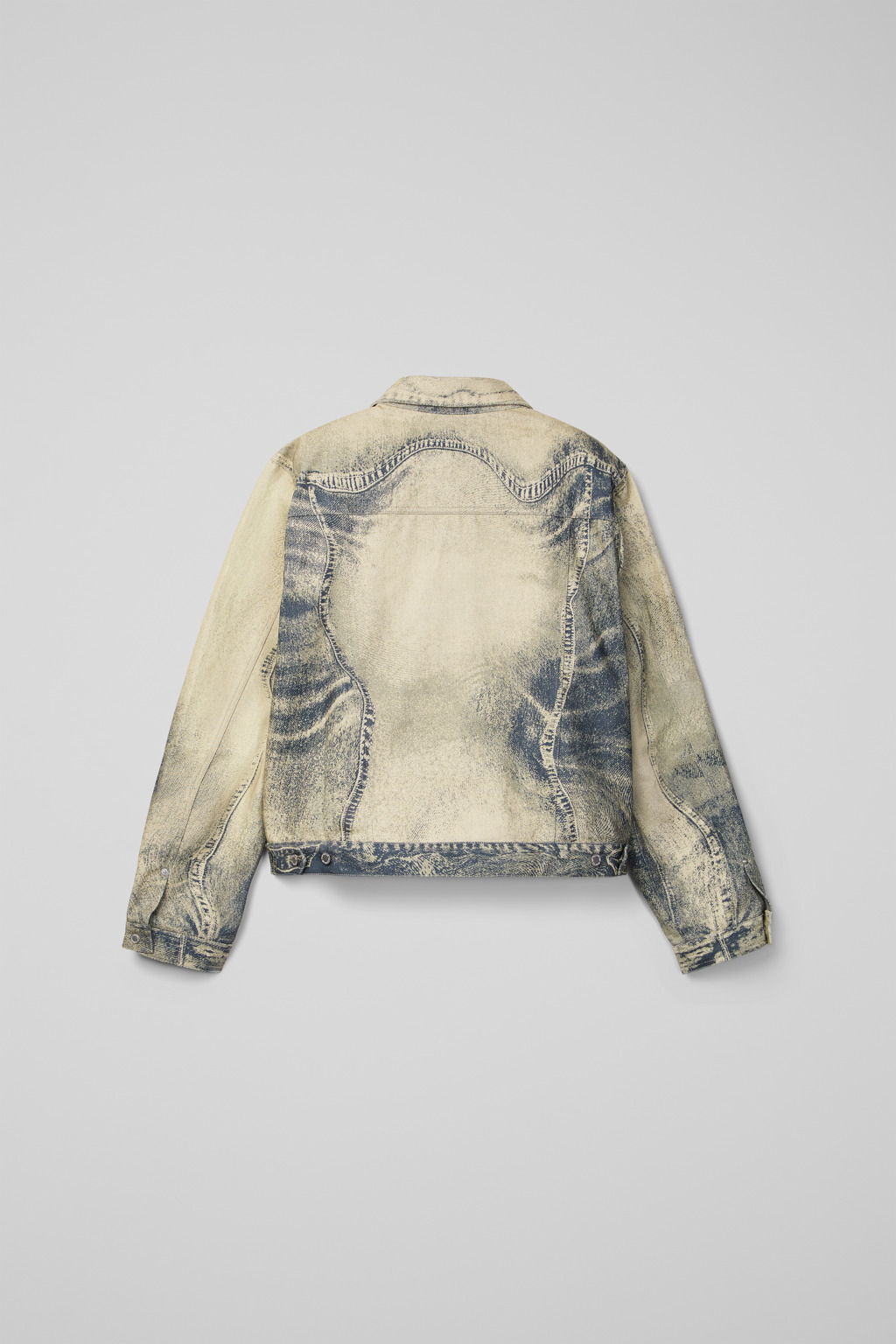 Sand-black Denim Jacket - 3