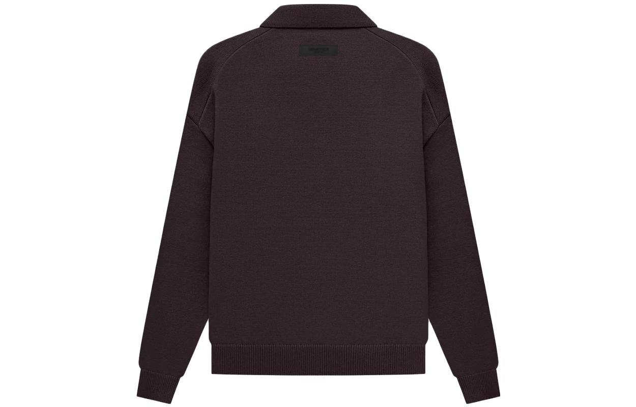 Fear of God Essentials SS23 Knit Long Sleeve Polo Shirt 'Plum' FOG-SS23-040 - 2