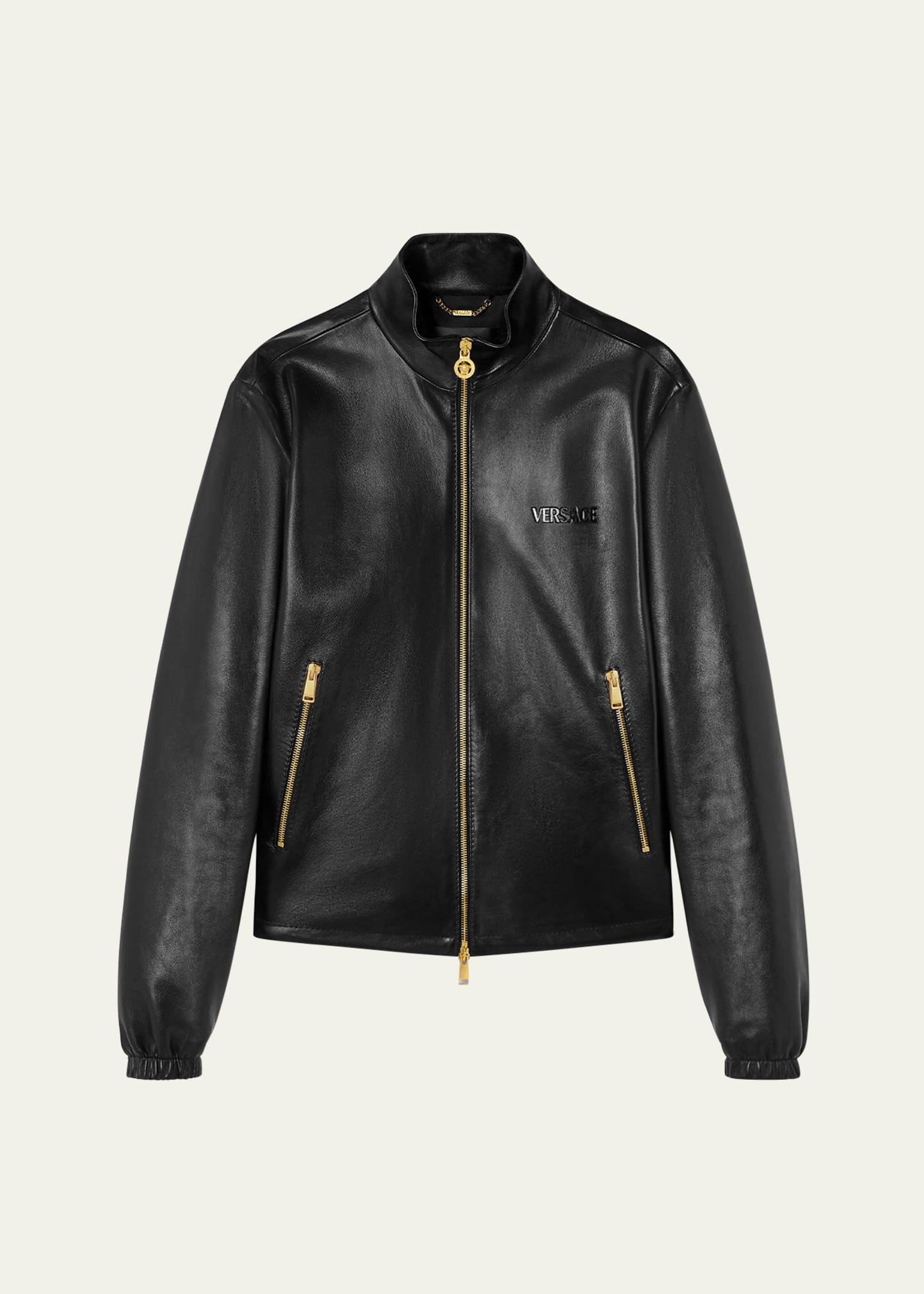 Men's Full-Zip Leather Jacket - 1