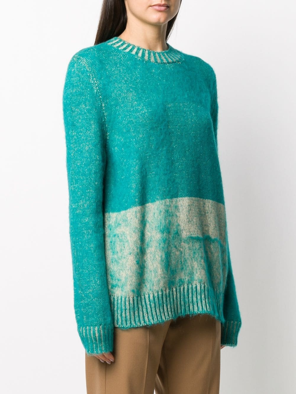 two-tone knitted jumper - 3