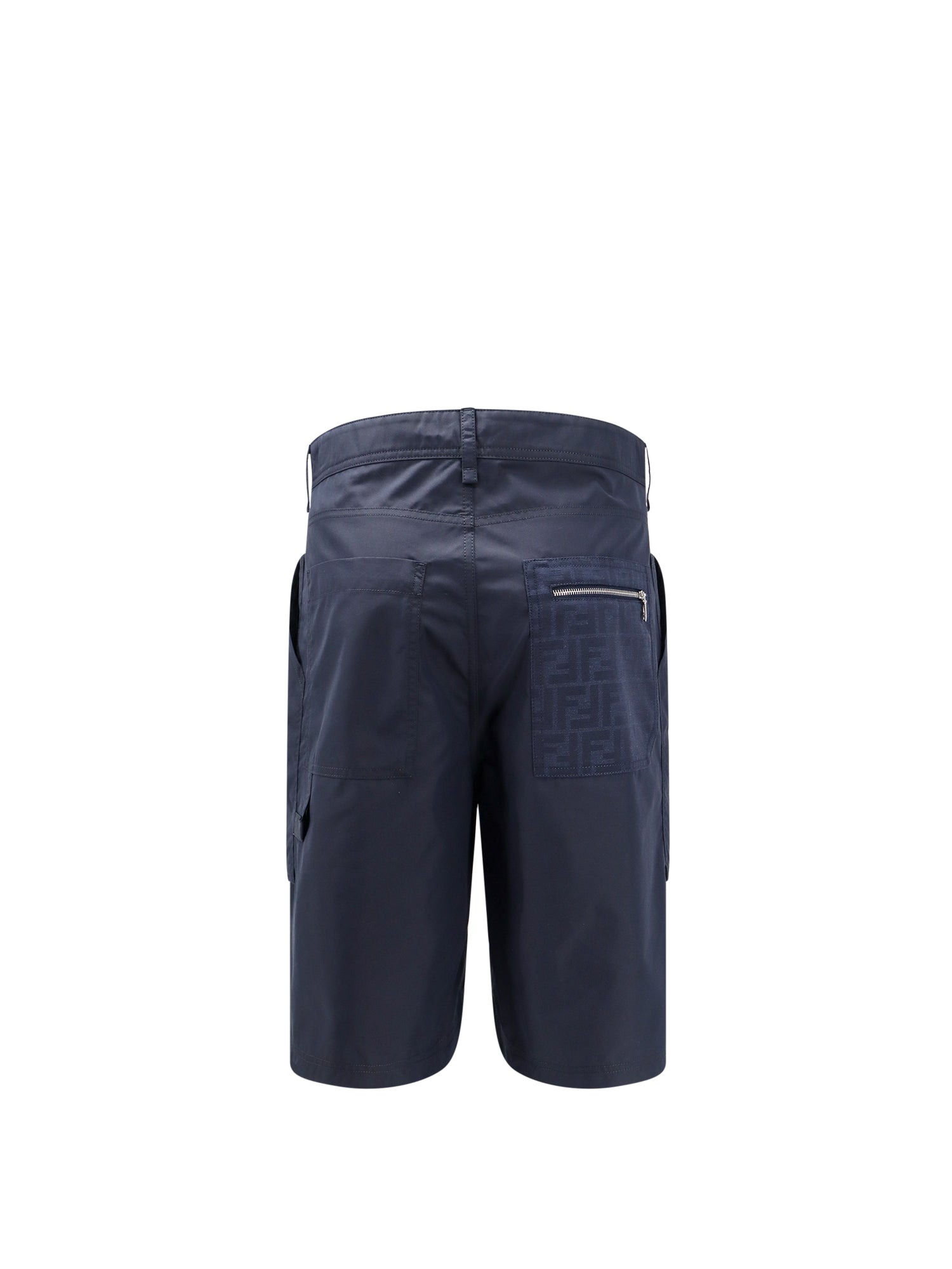 Cotton Blend Bermuda Shorts With Ff Detail - 2