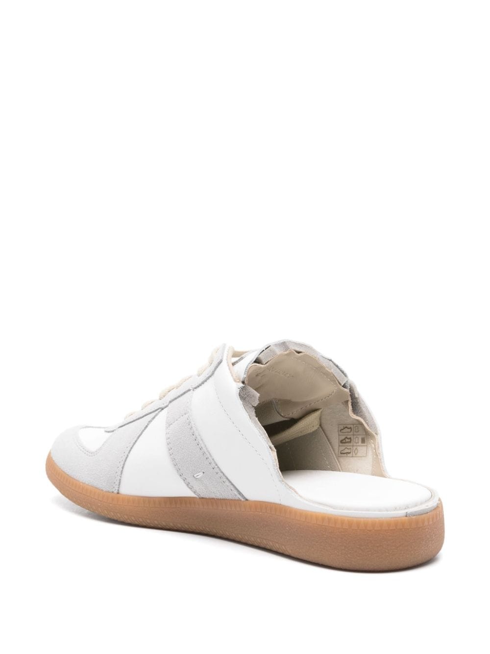 lace-up panelled slippers - 3
