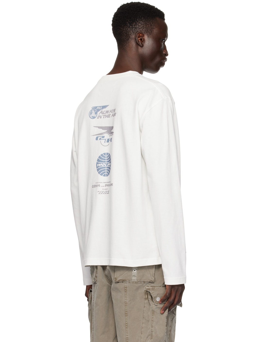 White Printed Long Sleeve T-Shirt - 3