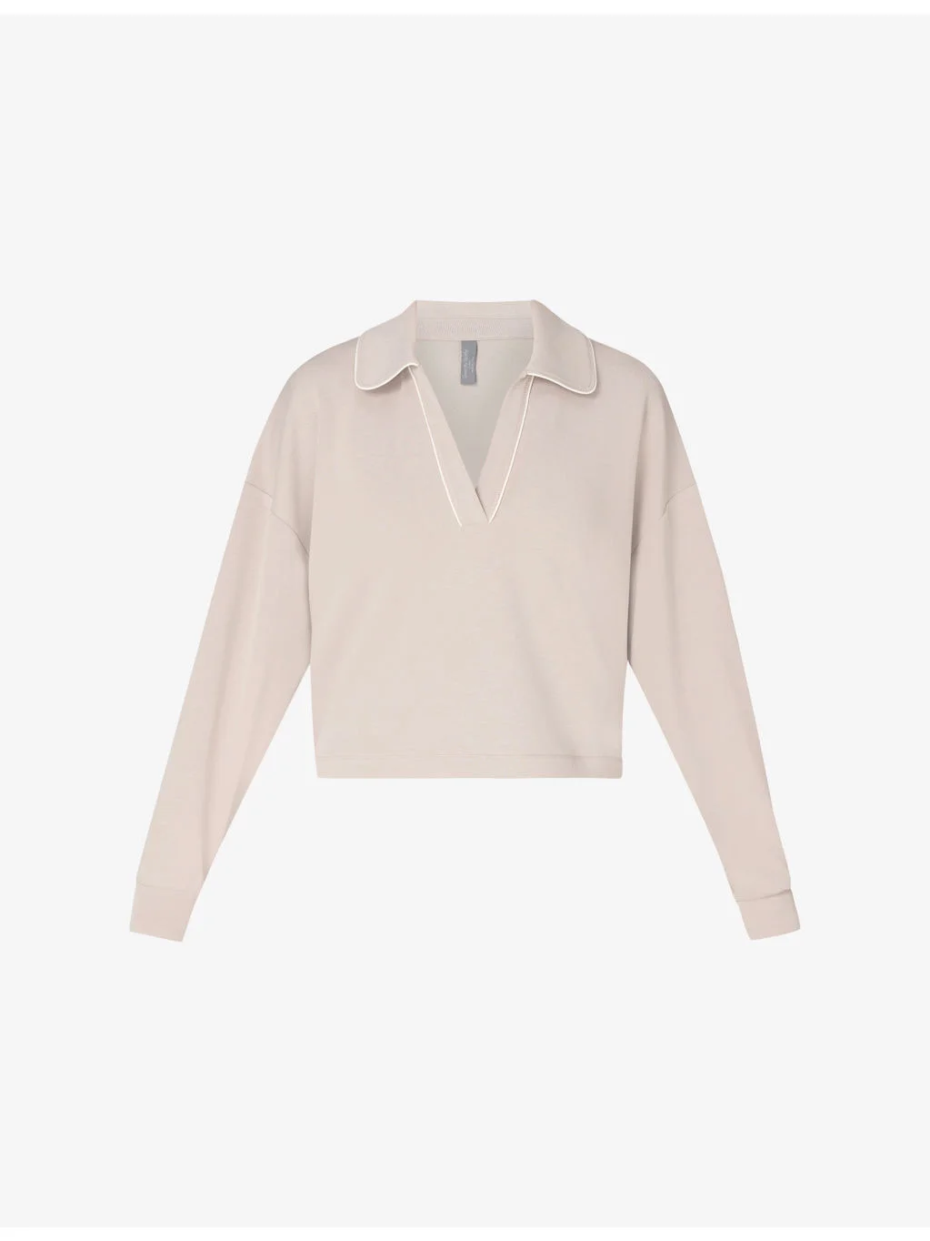 Sand Wash Cropped Stretch-Woven Sweatshirt - 1