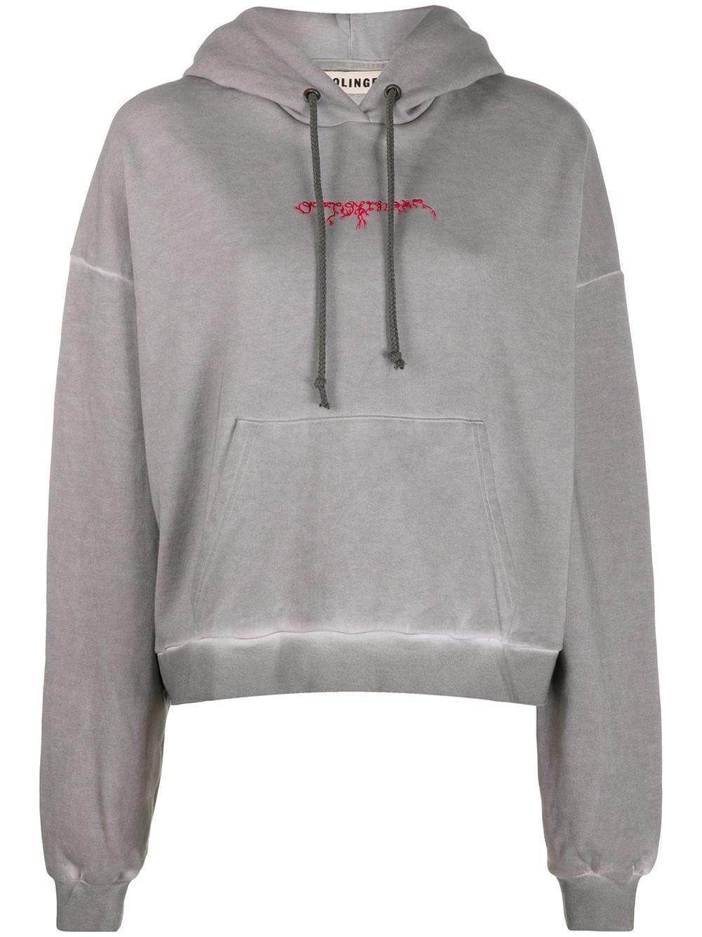 organic embroidered logo hoodie - 1