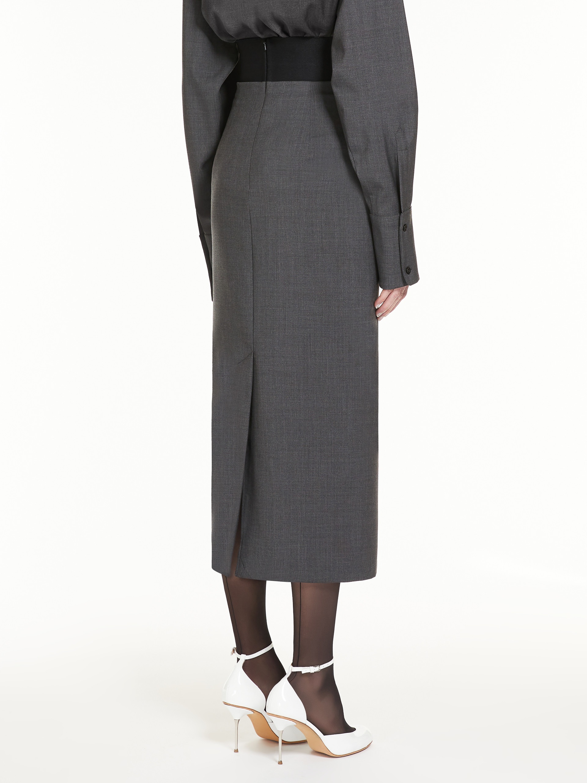 ANNY1234 Stretch wool midi skirt - 4