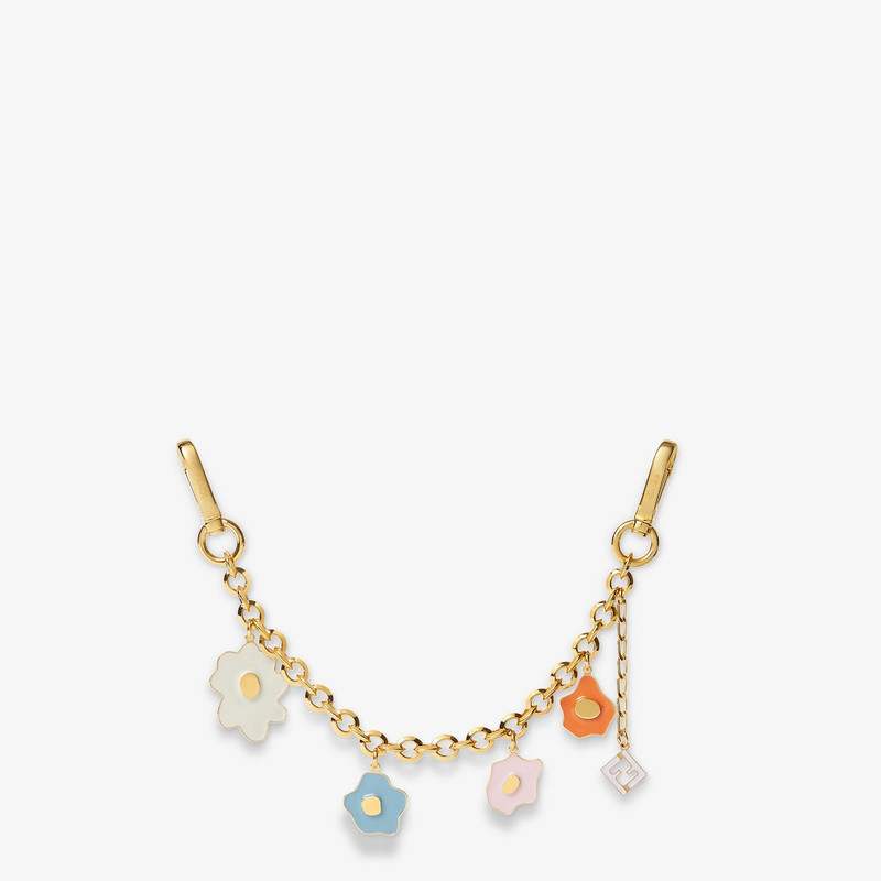 Sunny Side Flowers Chain Charm Gold-colored metal charm 1