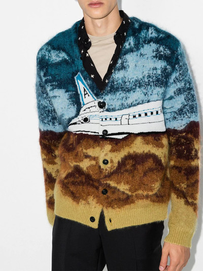 AMIRI Airplane intarsia-knit cardigan outlook