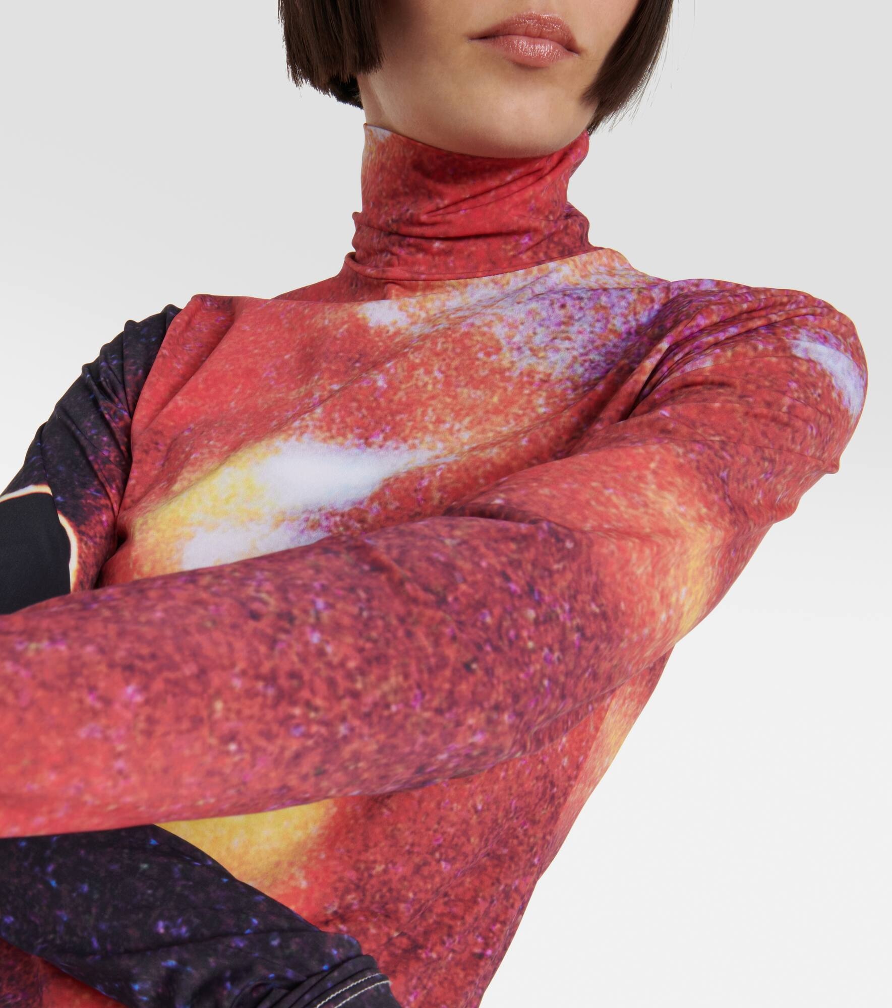 Printed turtleneck top - 4