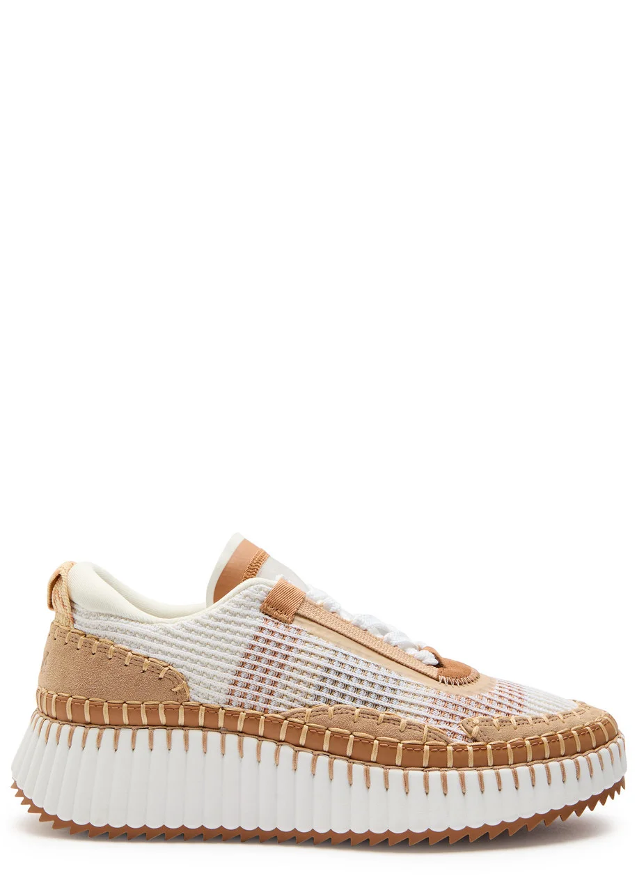 Chloe Nama Panelled Knitted Sneakers - 1