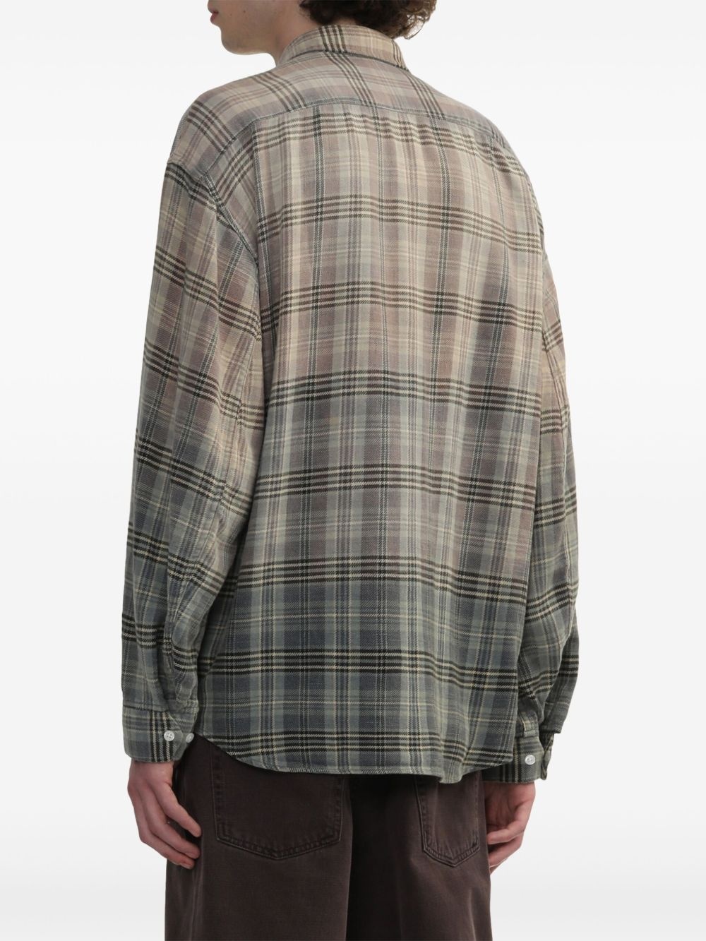 gradient-check cotton shirt - 4