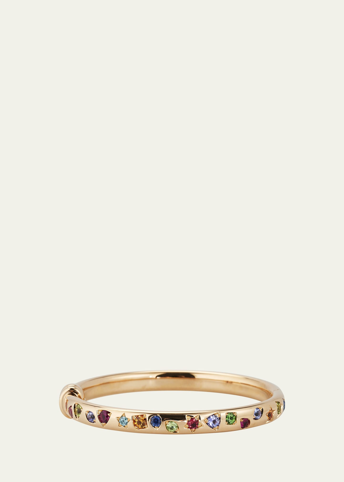 18K Rose Gold Iconica Bangle Bracelet with Various Stones - 1