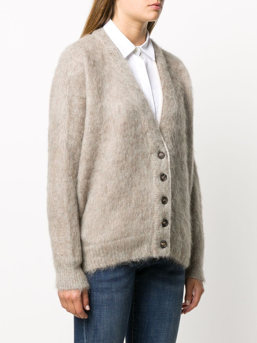 buttoned v-neck cardigan  - 3