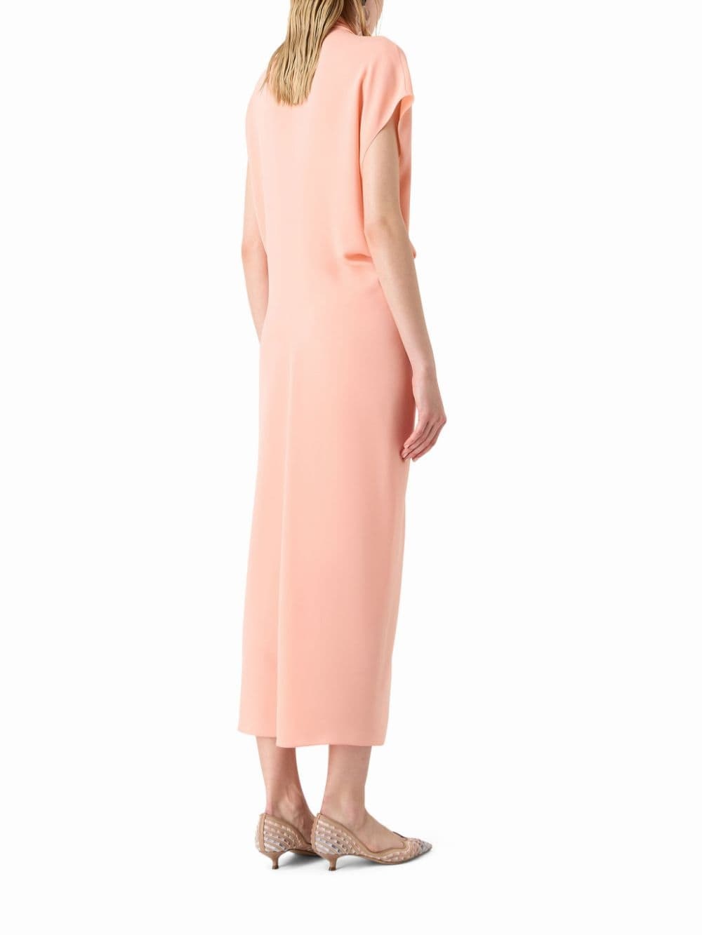 draped silk midi dress - 3