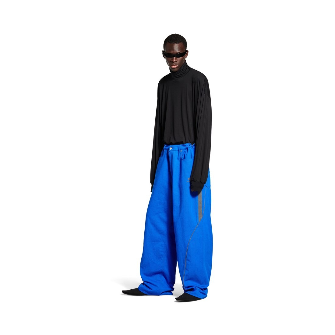 Men's Tracksuit Denim Pants in Royal Blue - 2