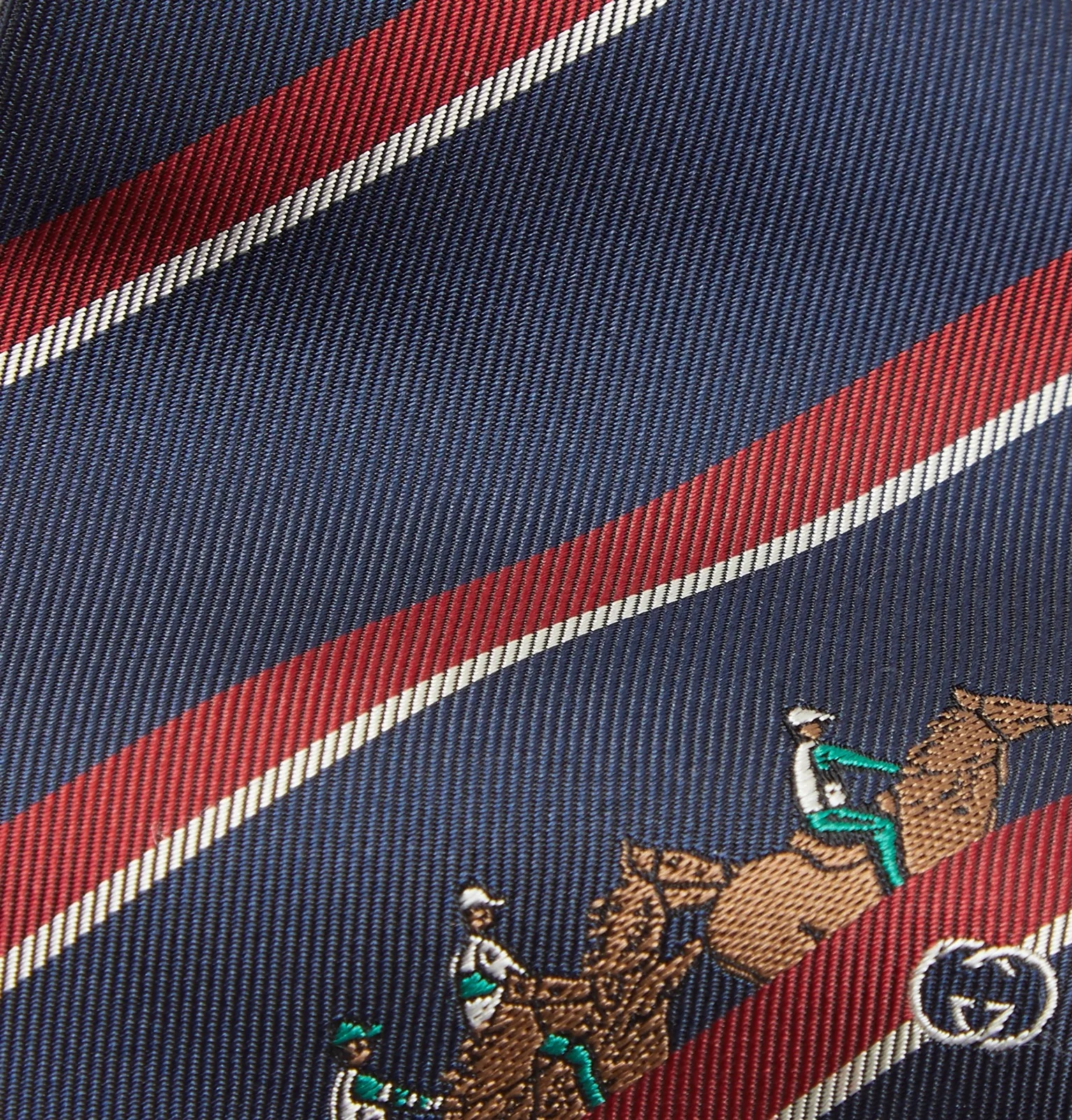 7.5cm Striped Embroidered Silk-Twill Tie - 3