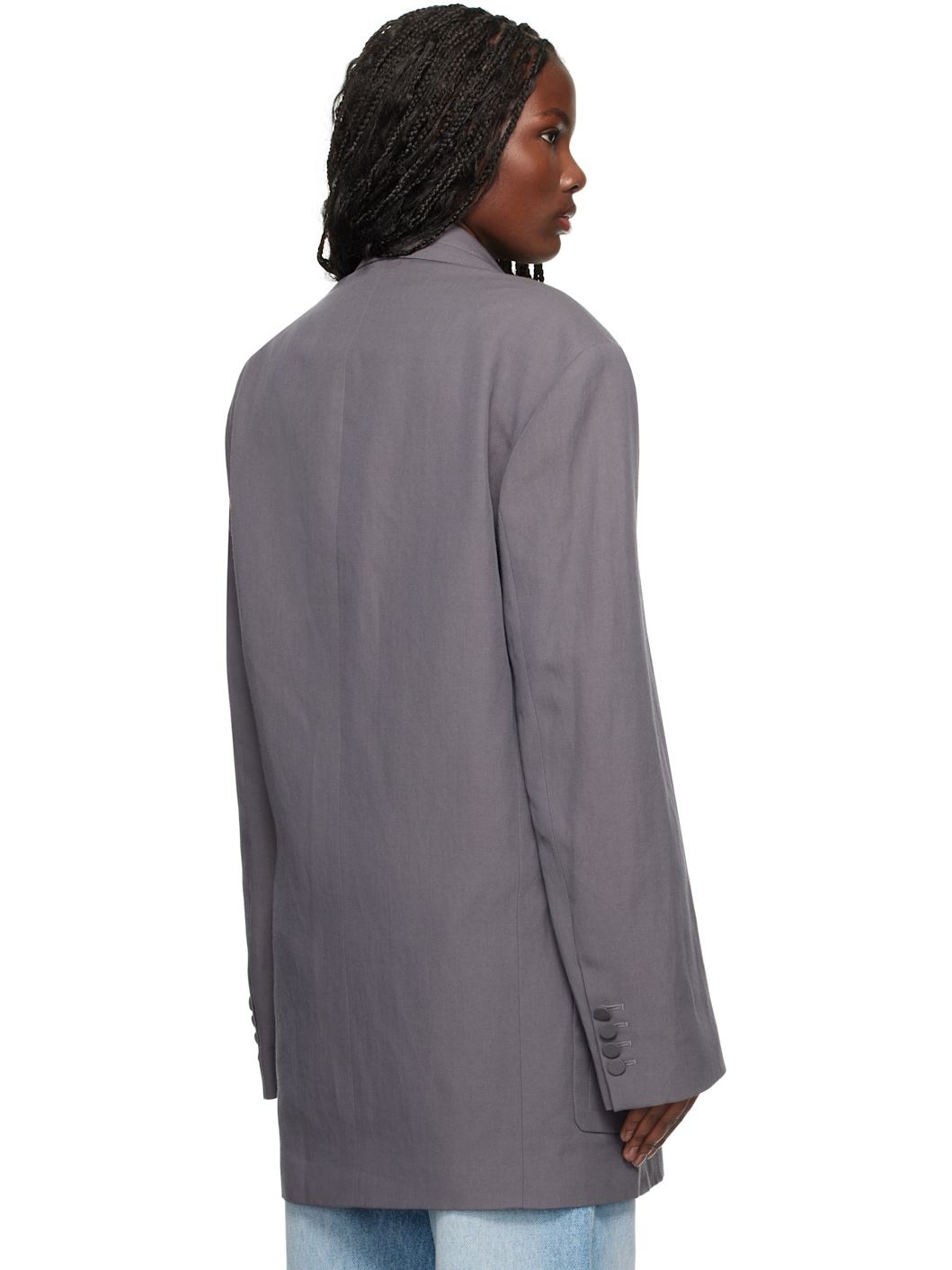 Taupe Wool Blazer - 3