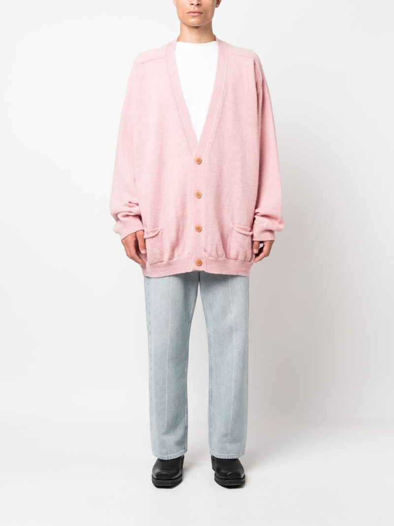 intarsia-knit logo V-neck cardigan 3