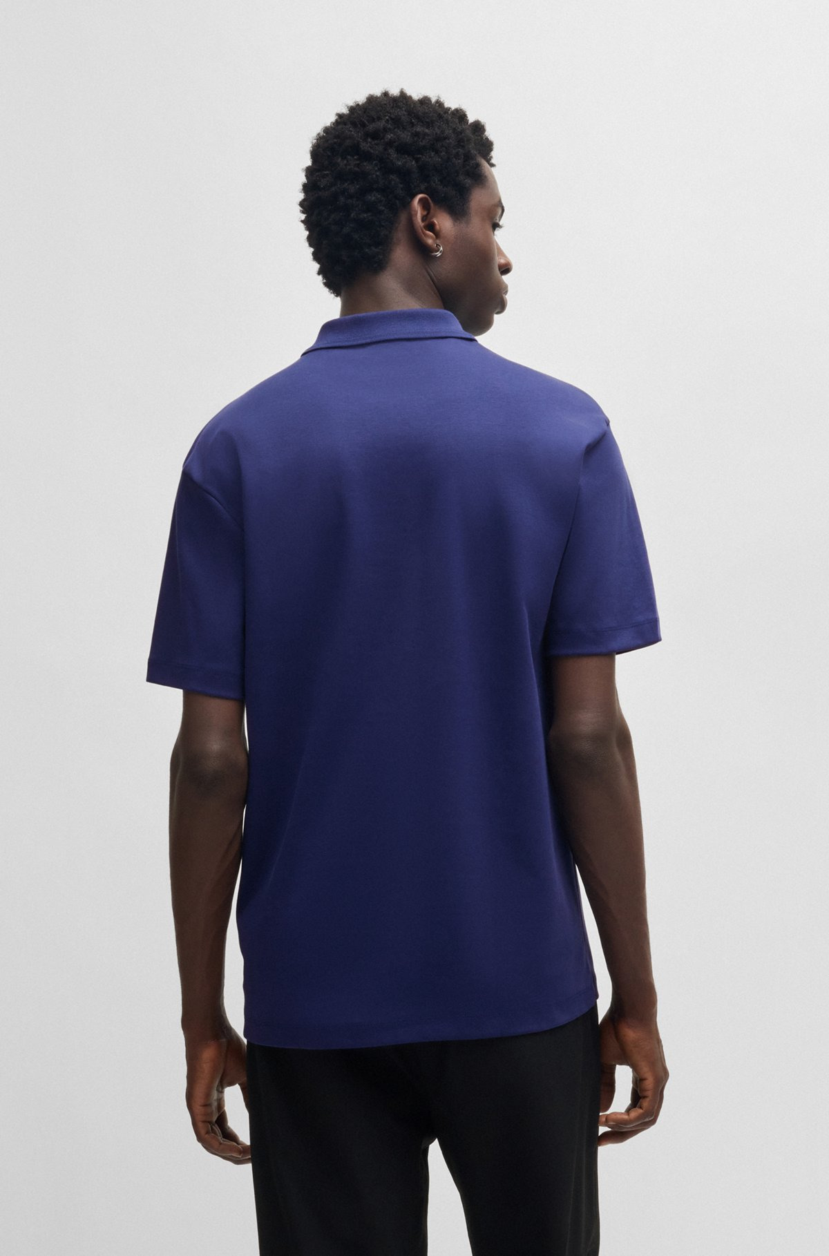 INTERLOCK-COTTON POLO SHIRT WITH STACKED LOGO - 5
