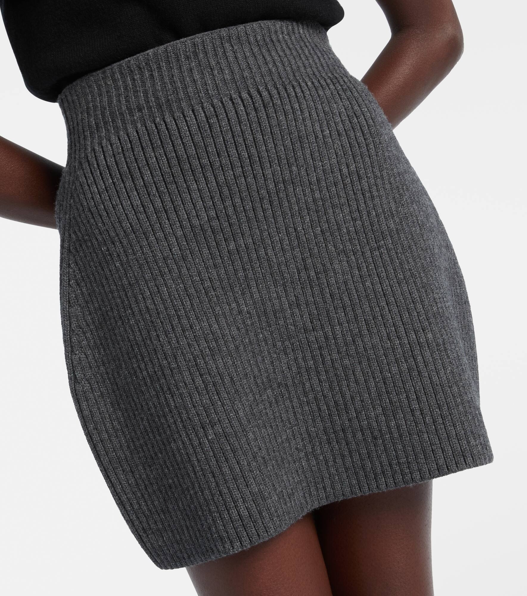 Ribbed-knit wool and alpaca-blend miniskirt - 4